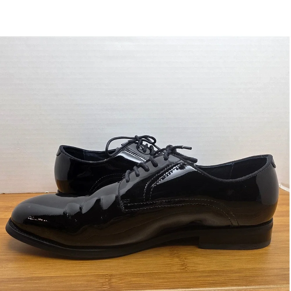 Jos. A. Bank Mens Black Patent Leather Tuxedo Derby Shoes Sz 10 2E 4HMJ 10201